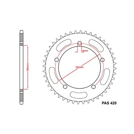 Corona Gilera 50 Eaglet 1998 - 420 - 44 Denti - Simile a JTR2068