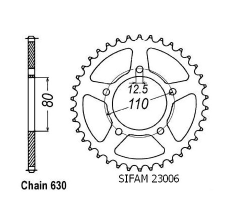 Corona Cbx 1000 Z 1979-1980 - 630 - 35 Denti - Simile a JTR336