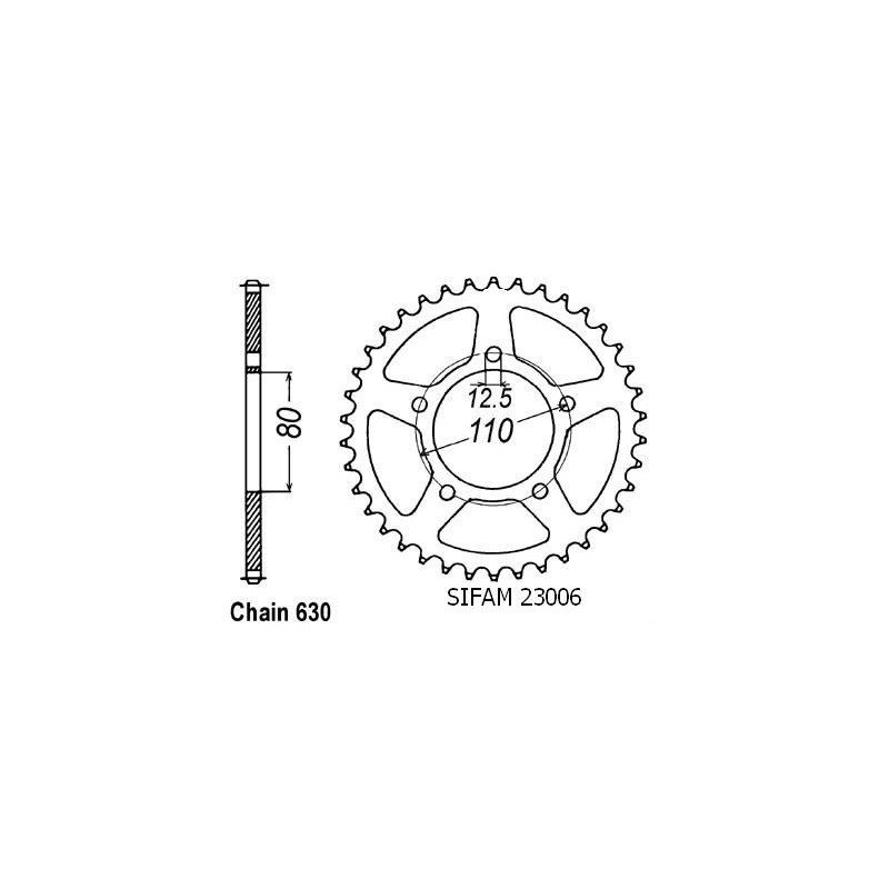 Corona Cbx 1000 Z 1979-1980 - 630 - 35 Denti - Simile a JTR336