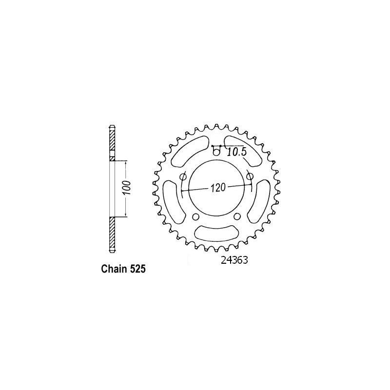 Corona Aprilia 750 Shiver - 525 - 44 Denti - Simile a JTR702