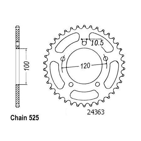 Corona Aprilia 750 Dorsoduro - 525 - 46 Denti - Simile a JTR702