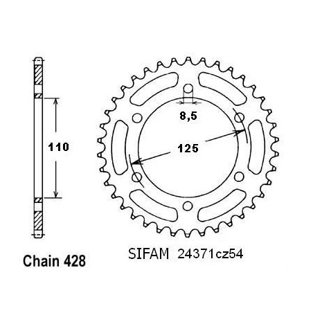 Corona Beta 50 Rk6 1994-1998 - 428 - 52 Denti - Simile a JTR4371