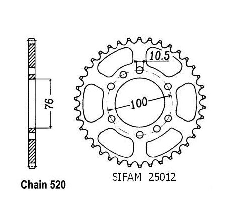 Corona Gn 400 Lt 1980-1982 - 520 - 37 Denti - Simile a JTR1825