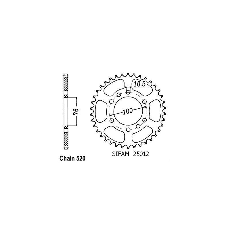 Corona Gn 400 Lt 1980-1982 - 520 - 37 Denti - Simile a JTR1825