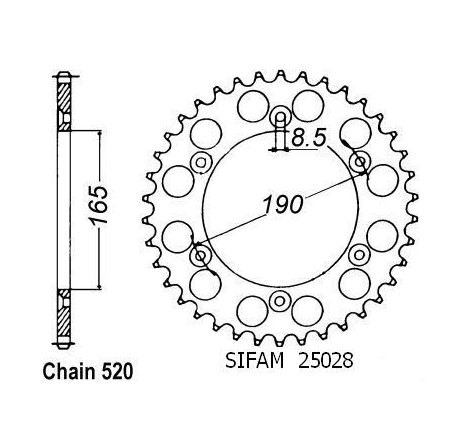 Corona All Ktm 125/250/500 1985-1989 - 520 - 48 Denti - Simile a JTA896