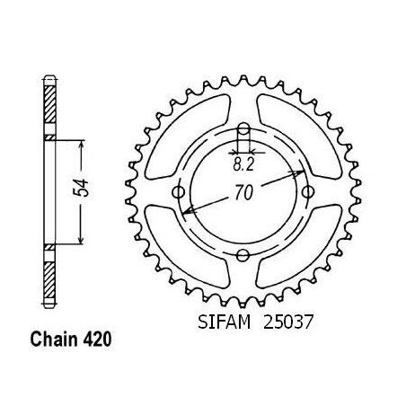 Corona C 70 1975-1980 - 420 - 38 Denti - Simile a JTR257