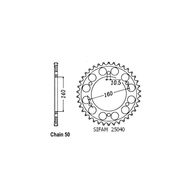 Corona Gpx 750 R 1986-1988 - 530 - 47 Denti - Simile a JTR502