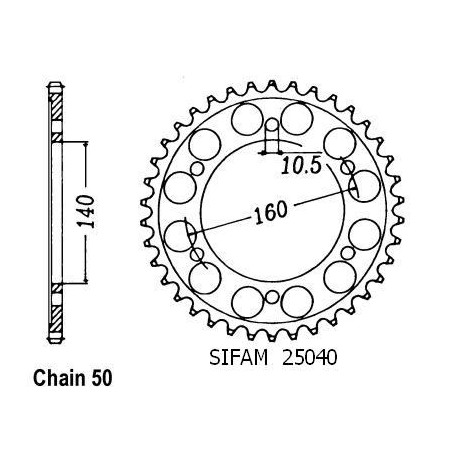 Corona Gpx 750 R 1986-1988 - 530 - 47 Denti - Simile a JTR502