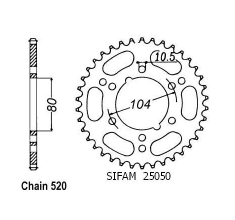 Corona Gpz 400 (Ps49) 1984-1987 - 520 - 38 Denti - Simile a JTR1478