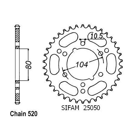 Corona Gpz 400 (Ps49) 1984-1987 - 520 - 38 Denti - Simile a JTR1478