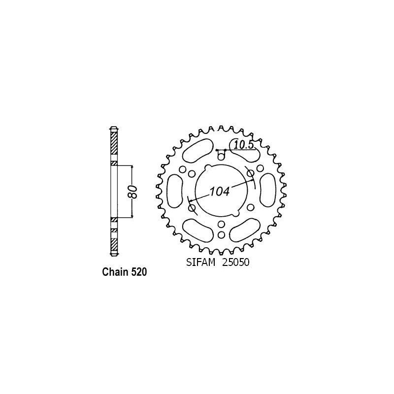 Corona Gpz 400 (Ps27) 1985-1987 - 520 - 42 Denti - Simile a JTR1478