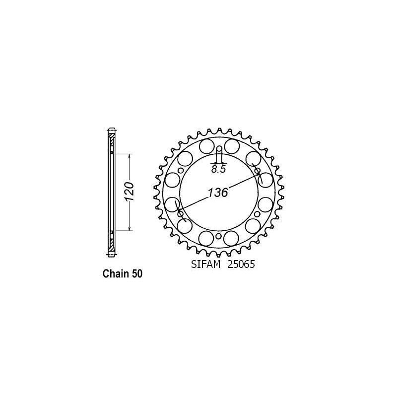 Corona Fz 600 1986-1988 - 530 - 45 Denti - Simile a JTR862