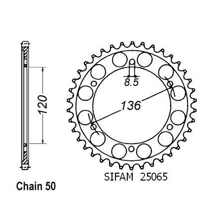 Corona Fz 600 1986-1988 - 530 - 45 Denti - Simile a JTR862