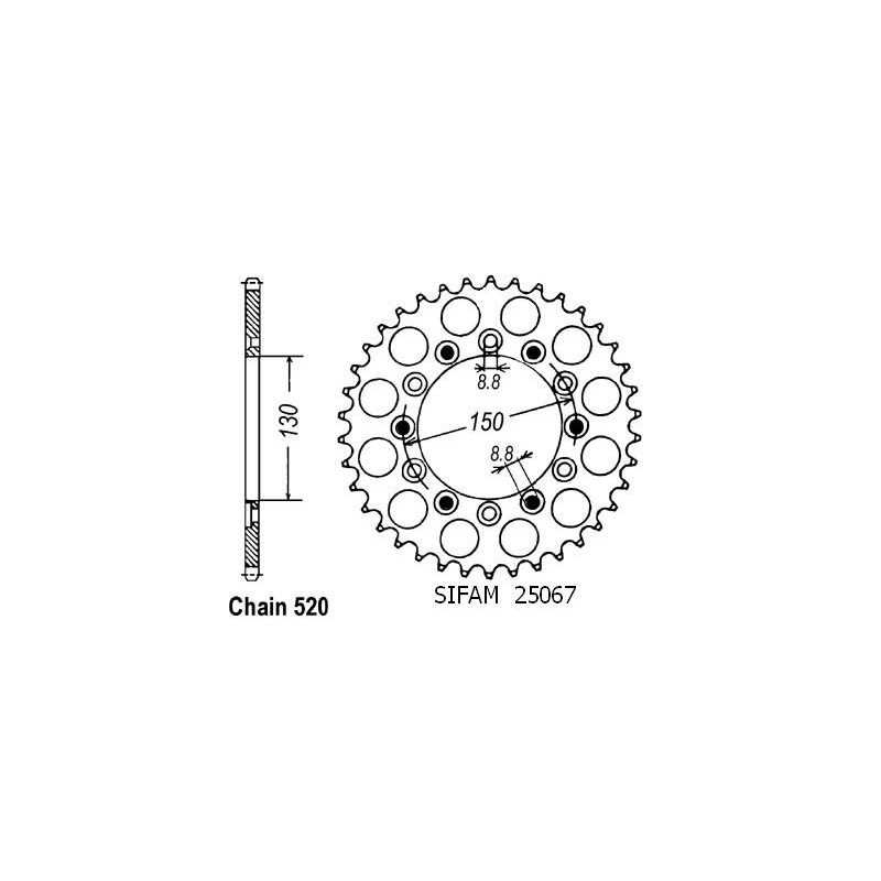 Corona 125 Rx R 1991 - 520 - 48 Denti - Simile a JTR245/2