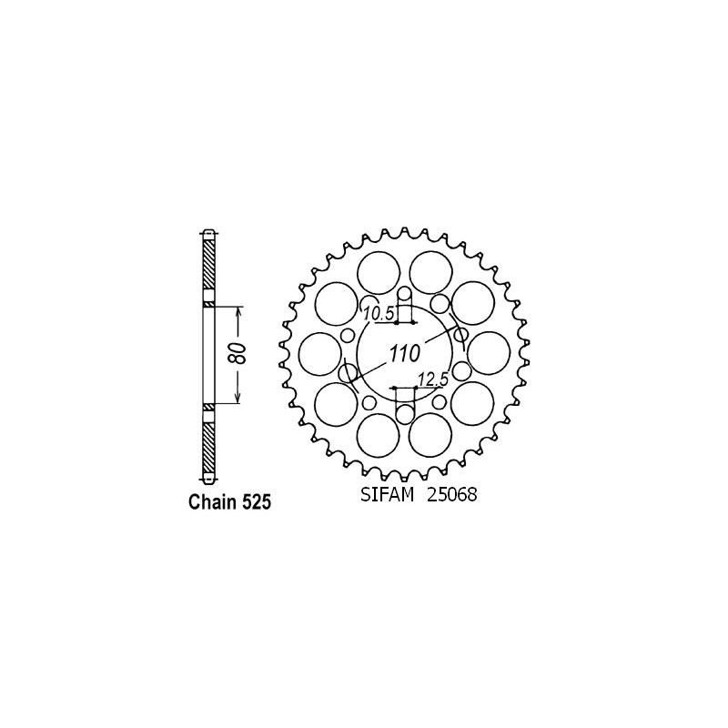 Corona Cb500 R 1994-2003 - 525 - 40 Denti - Simile a JTR1332