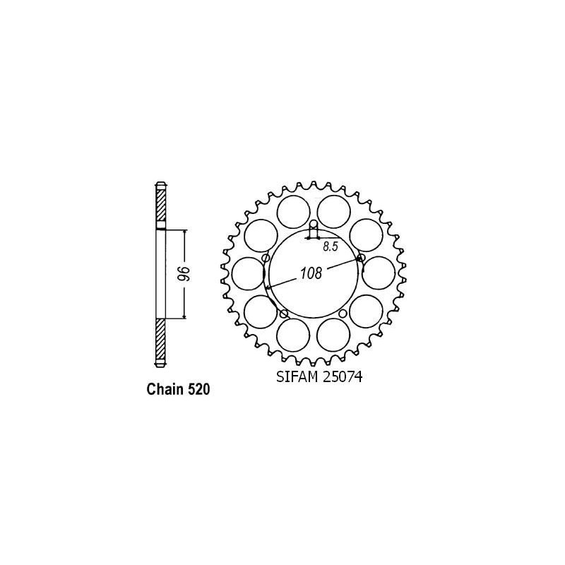 Corona 125 Tuareg Wind 1987-1988 - 520 - 41 Denti - Simile a JTR16