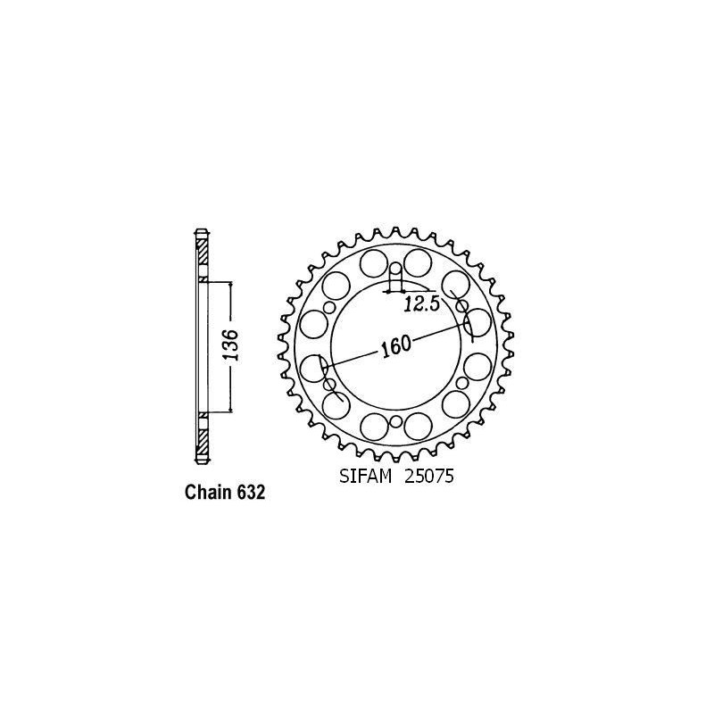 Corona Gpz 1000 Rx 1986-1989 - 632 - 40 Denti - Simile a JTR500