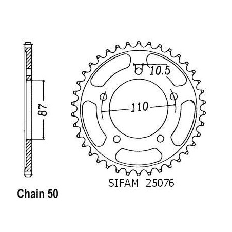 Corona Gsx 750 R 1988-1989 - 530 - 44 Denti - Simile a JTR829