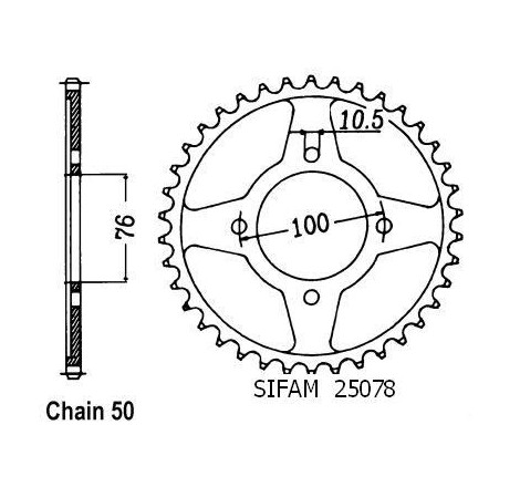 Corona Gsx 600 F Katana 1985-8 - 530 - 46 Denti - Simile a JTR824