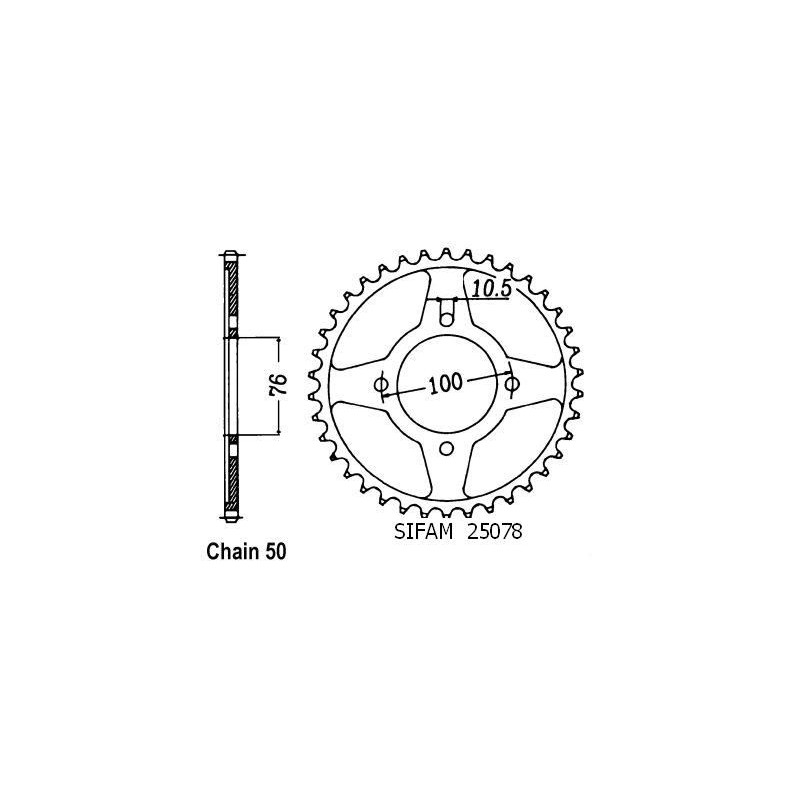 Corona Gsx 600 F Katana 1985-8 - 530 - 46 Denti - Simile a JTR824