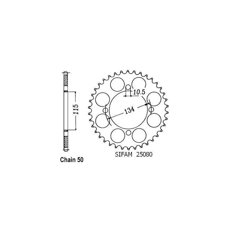 Corona 750 Elefant 1987-1989 - 530 - 46 Denti - Simile a JTR718