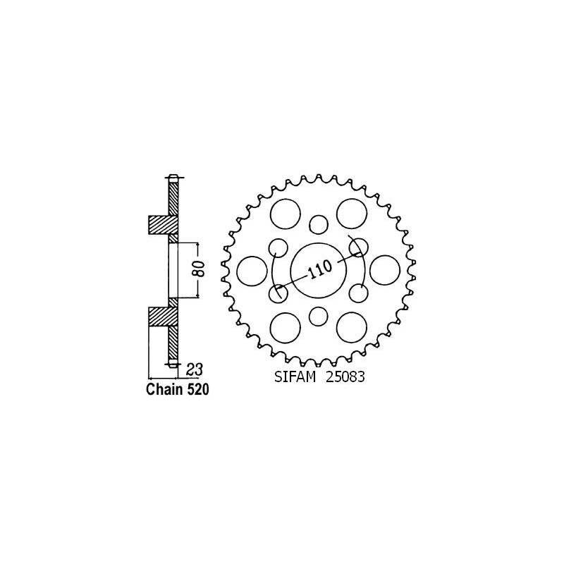 Corona 125 Af1 1987-1989 - 520 - 36 Denti - Simile a JTR19