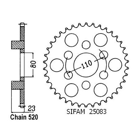 Corona 125 Af1 1987-1989 - 520 - 36 Denti - Simile a JTR19