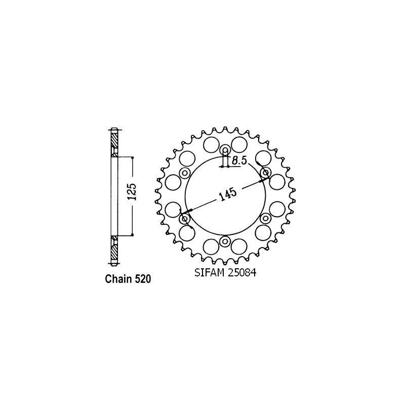 Corona 125 K7/W8 1990-1995 600 W16 1995-1998 - 520 - 44 Denti - Simile a JTR698