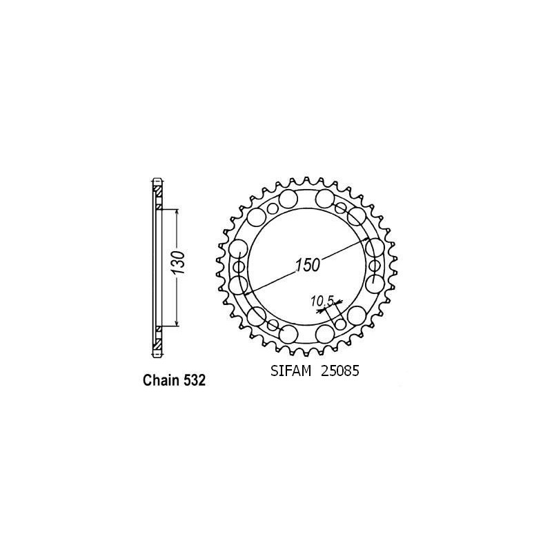 Corona Fzr 1000 Exup 1989-1997 Gts 1000 1993-1997 - 532 - 47 Denti - Simile a JTR866