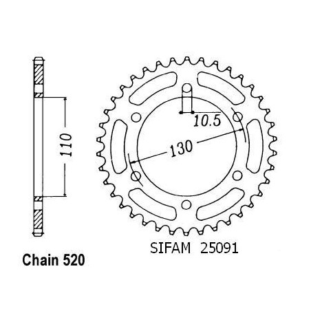 Couronne El 250 1996-1999 - 520 - 40 Denti - Simile a JTR486