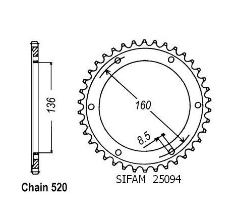 Couronne 350 Etx Tuareg Wind 8 - 520 - 45 Denti - Simile a JTR5