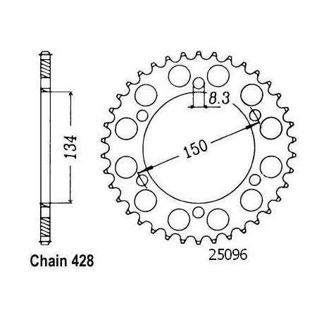 Couronne 125 Kmx 1986-1999 200 Kmx 1988-1992 - 428 - 48 Denti - Simile a JTR463