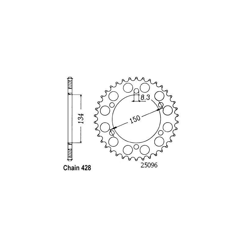 Couronne 125 Kmx 1986-1999 200 Kmx 1988-1992 - 428 - 48 Denti - Simile a JTR463