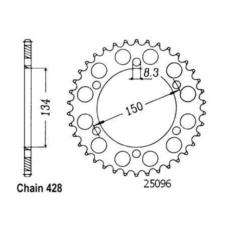 Couronne 125 Kmx 1986-1999 200 Kmx 1988-1992 - 428 - 48 Denti - Simile a JTR463