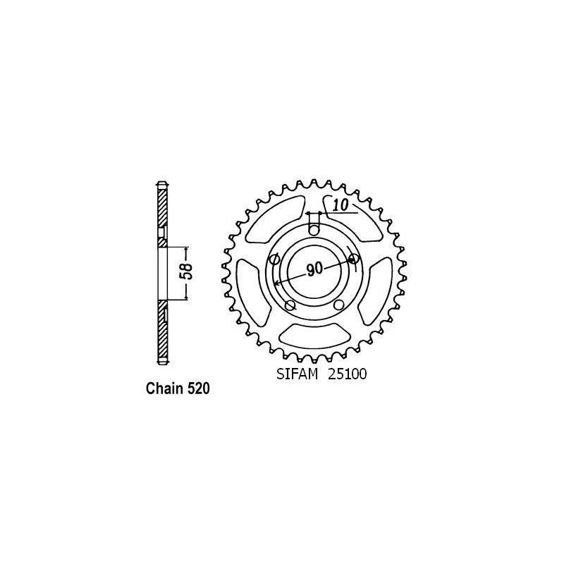 Corona Crm 125 1990-2000 - 520 - 40 Denti - Simile a JTR604