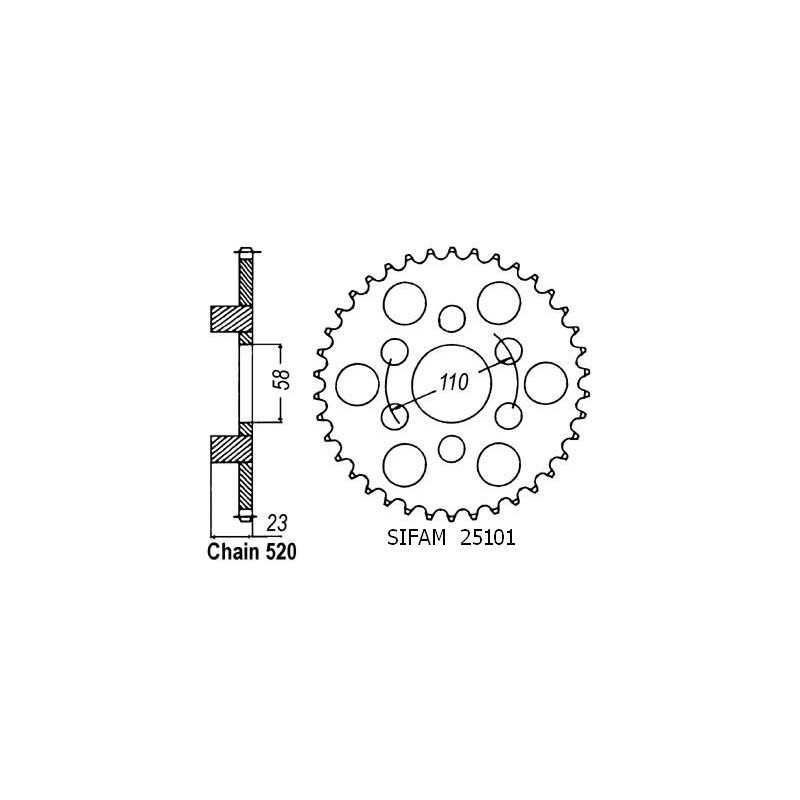 Corona 125 Red Rose 1988-1995 - 520 - 41 Denti - Simile a JTR20