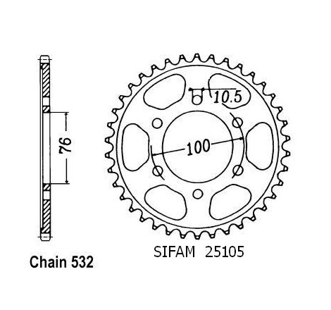 Corona Gsx-r 1100 W 1993-1994 - 532 - 42 Denti - Simile a JTR827