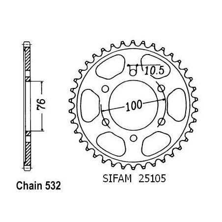 Corona Gsx-r 1100 W 1993-1994 - 532 - 42 Denti - Simile a JTR827