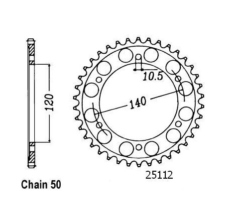 Corona Gsx-r 750 W 1996-1997 - 530 - 43 Denti - Simile a JTR499