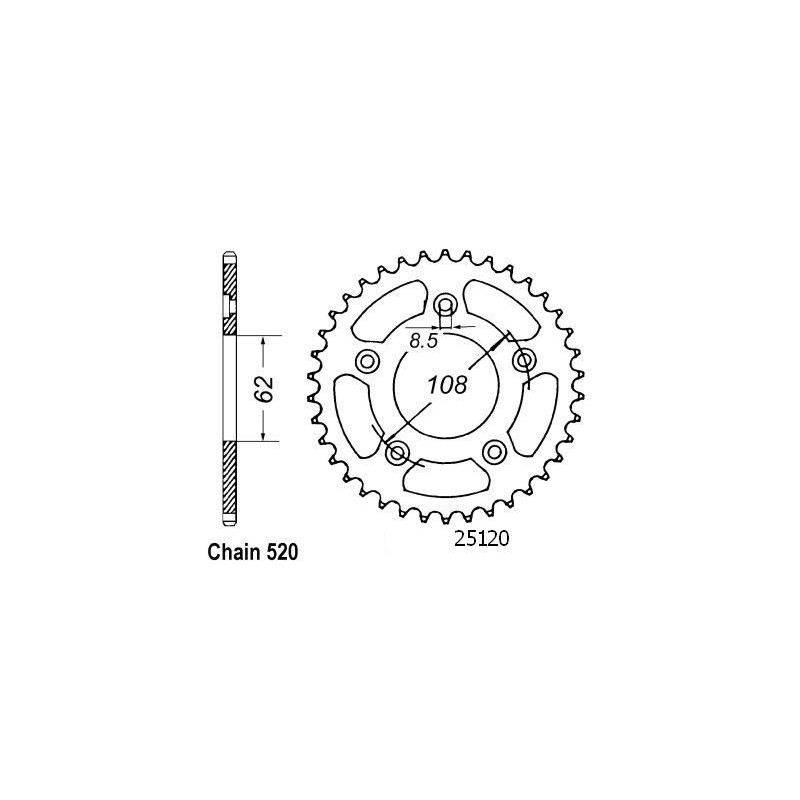 Corona Aprilia 125 Rs 1999 - 520 - 40 Denti - Simile a JTR701