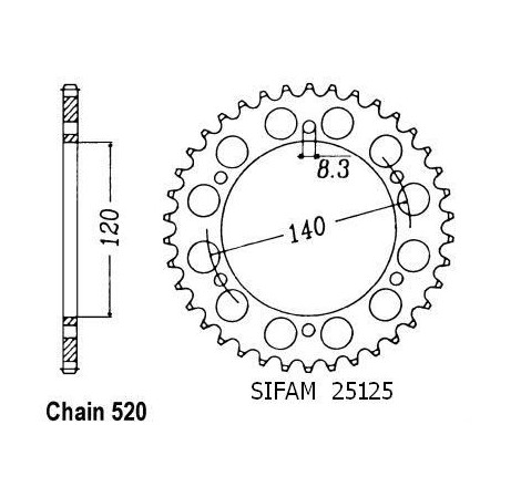 Corona En 500 Classic 1996-1998 - 520 - 42 Denti - Simile a JTR475