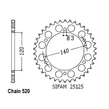 Corona En 500 Classic 1996-1998 - 520 - 42 Denti - Simile a JTR475