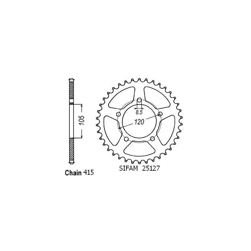 Corona Aprilia 50 Rx 1993-1998 - 415 - 40 Denti - Simile a JTR2011