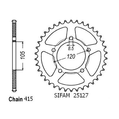 Corona Aprilia 50 Rx 1993-1998 - 415 - 40 Denti - Simile a JTR2011