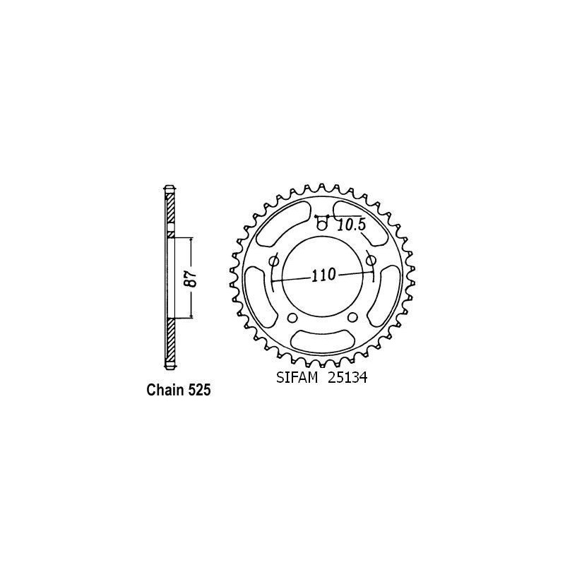 Corona Gsf 400 Bandit 1993-1996 - 525 - 46 Denti - Simile a JTR807