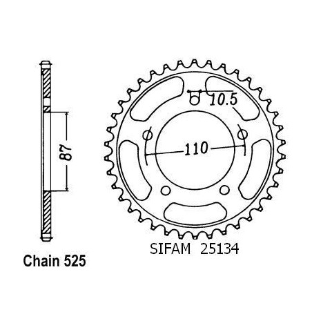 Corona Gsf 400 Bandit 1993-1996 - 525 - 46 Denti - Simile a JTR807