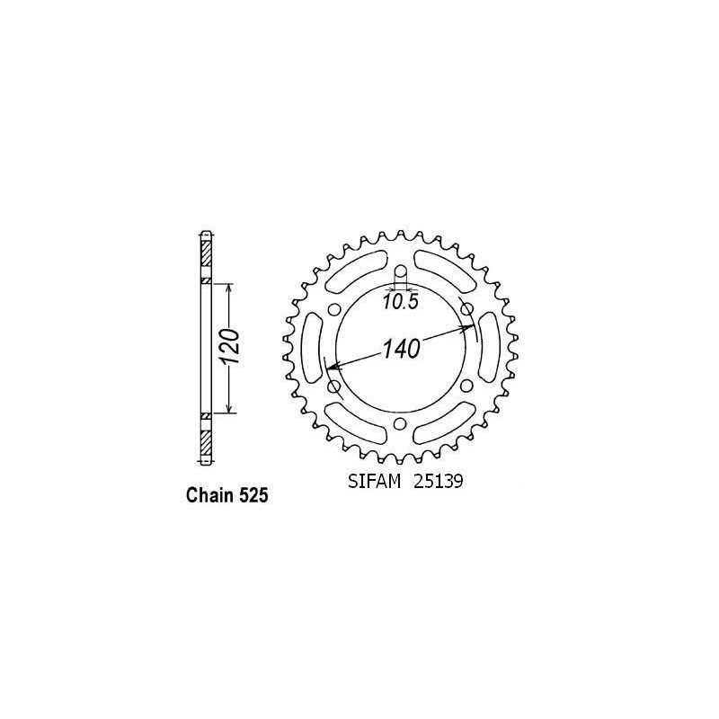 Corona Gsx-r 750 W 1998 - 525 - 44 Denti - Simile a JTR498