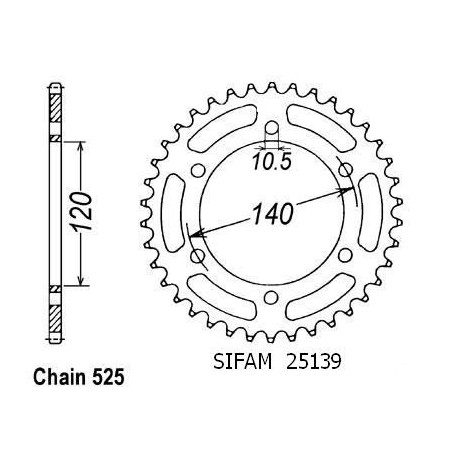 Corona Gsx-r 750 W 1998 - 525 - 44 Denti - Simile a JTR498