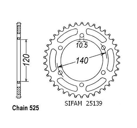 Corona Gsx-r 600 V 1997-2001 - 525 - 45 Denti - Simile a JTR498