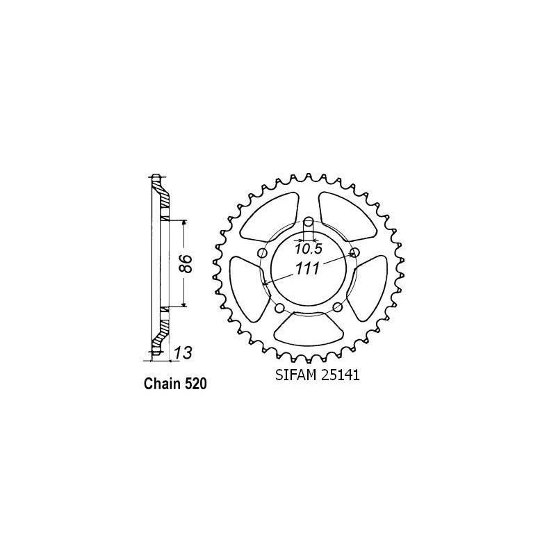 Corona 600 Nord-west 1991-1994 - 520 - 43 Denti - Simile a JTR611